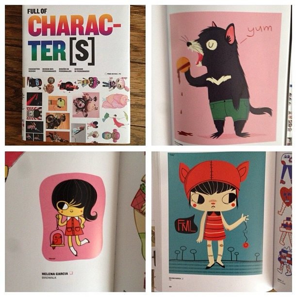 Spreads from the book Full of Character[s] showing work by Helena Garcia